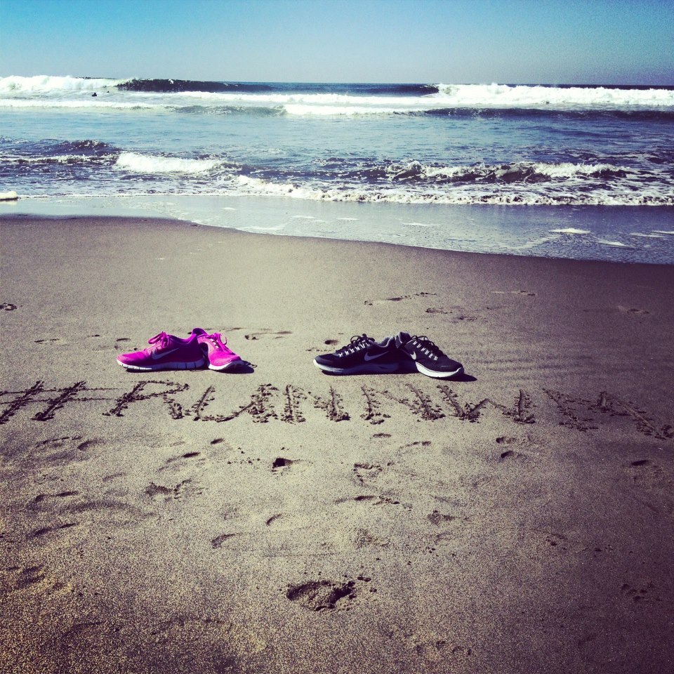 The day before the race, we ran to the beach!