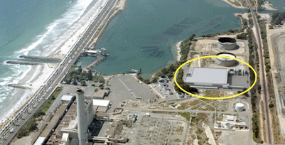 Fig. 6: The 50x106 gal/day Carlsbad, CA desalinization plant just approved by San Diego regional water authorities. Photo Source: Poseidon Resources.