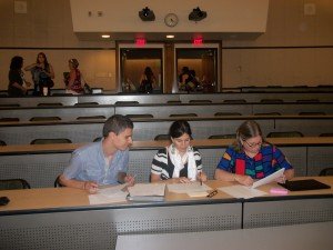 Judges for the SUCCEED Final Debate prepare. L-R: Rodrigo Belo, Ines Azevedo, Judith Hallinen