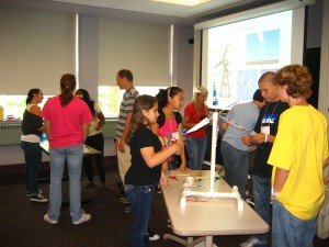 Participants create windmills