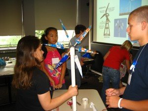 Calista holds the winning device. L-R: Calista Frederick-Jaskiewicz, Yiyi Zhang, bern Stern, Allie Tomlinston, Dante Cordaro