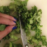 Roughly chop the cilantro