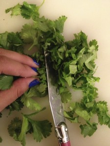 Roughly chop the cilantro